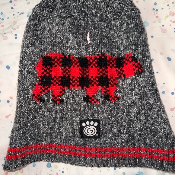Dog sweater gray with red and black - Picture 3 of 5